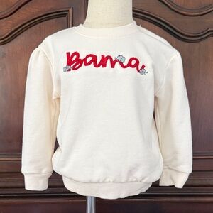 BAMA Alabama Script Sweatshirt Kids 2T Cream Pullover Game Day